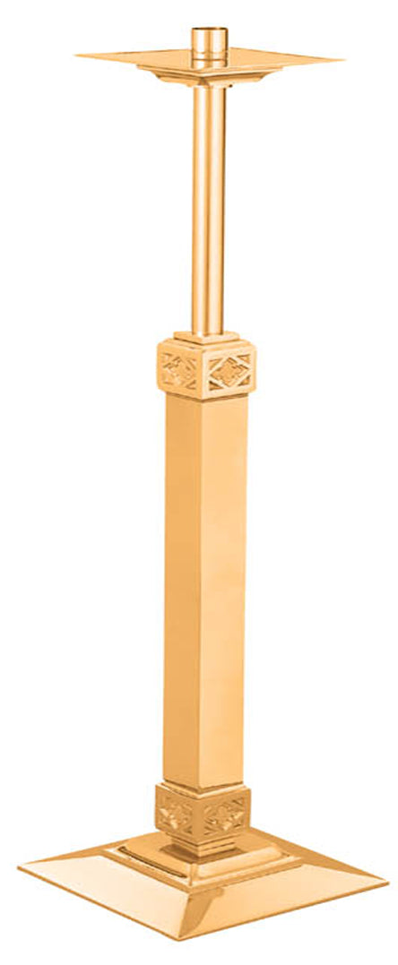 Processional Candlestick, 44", Bronze or Brass, Square Base
