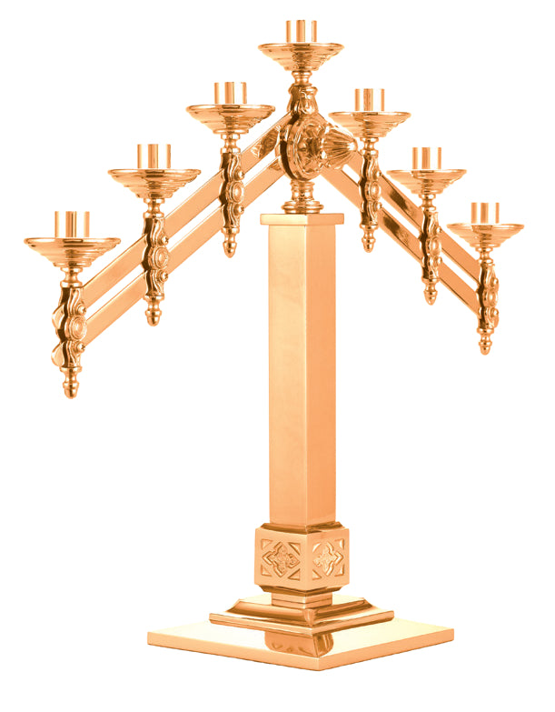 Altar Candelabra, 3, 5 or 7 Sconces, Bronze or Brass, Adjustable