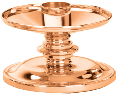 Altar Candlestick, 4", Brass or Bronze, Round Base