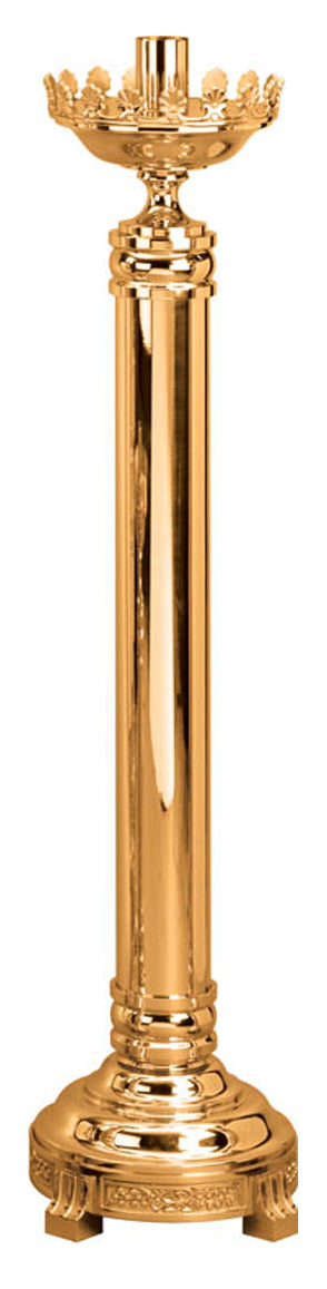 Paschal Candlestick, 2 Sizes, Brass or Bronze, Round Column & Base