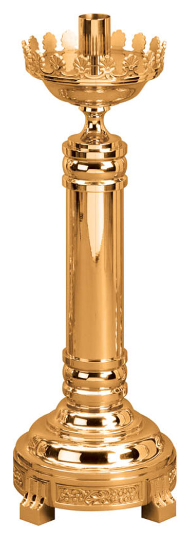 Paschal Candlestick, 28", Brass or Bronze, Round Column & Base