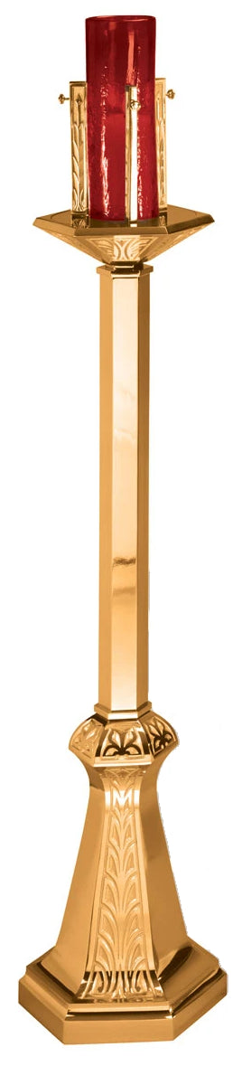 Floor Sanctuary Lamp with Hexagonal Column & Base, Electric