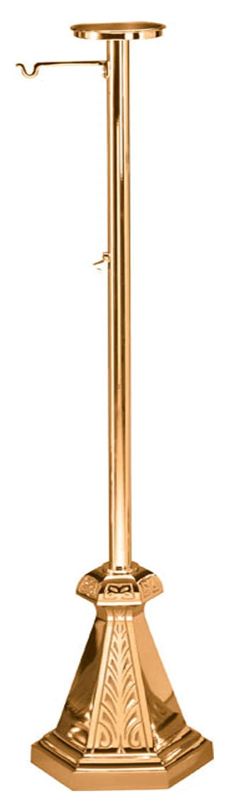 Incense Thurible & Boat Stand, Bronze or Brass, 1 Shelf, 2 Hooks, Hexagonal Base