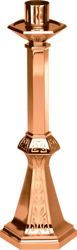 Altar Candlestick, 8 Sizes, Brass or Bronze, Hexagonal Base & Column