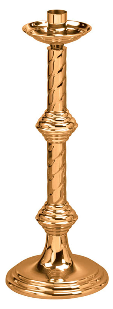 Paschal Candlestick, 28", Brass or Bronze, Round Column & Base