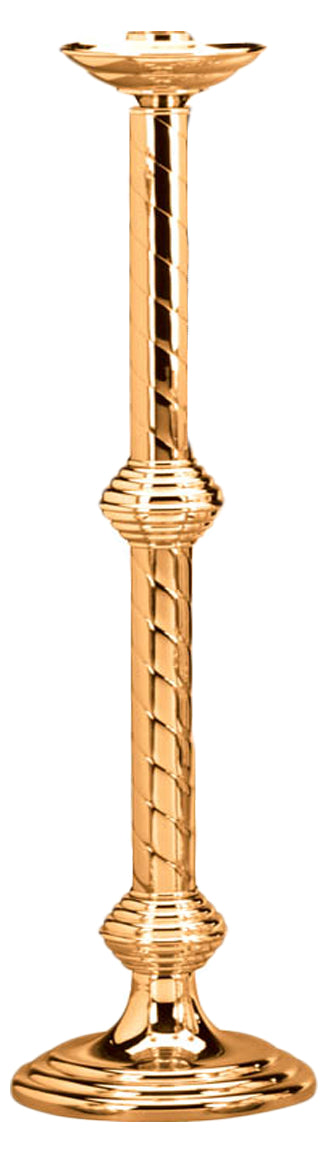 Altar Candlestick, 9 Sizes, Brass or Bronze, Round Base & Column