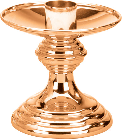 Altar Candlestick, 5", Brass or Bronze, Round Base & Column