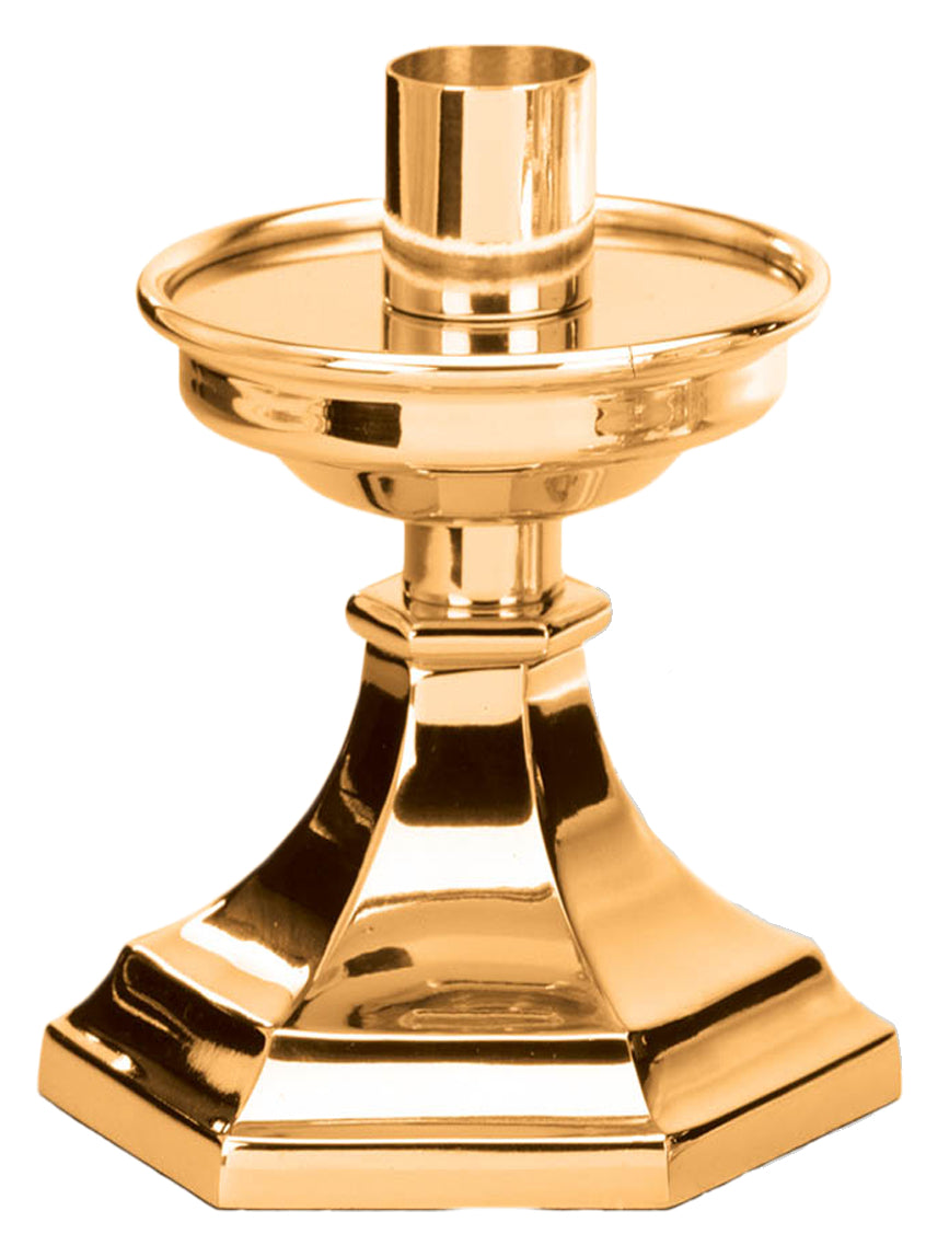 Altar Candlestick, Available in Brass or Bronze, 6"