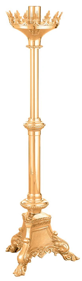 Processional Candlestick, 44", Bronze or Brass, Footed Base
