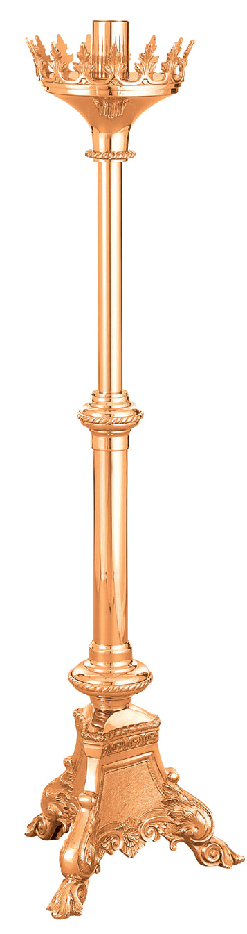 Processional Candlestick, 44", Bronze or Brass, Footed Base