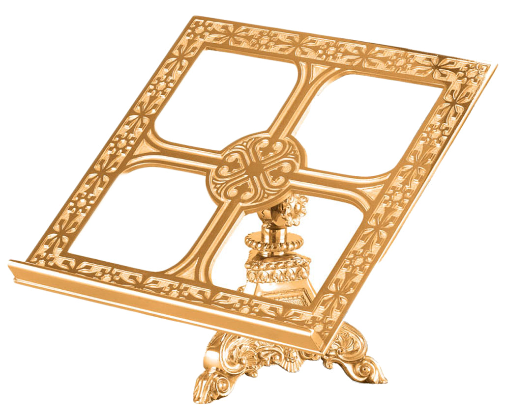 Missal Stand, 13" x 13", Brass or Bronze, Adjustable