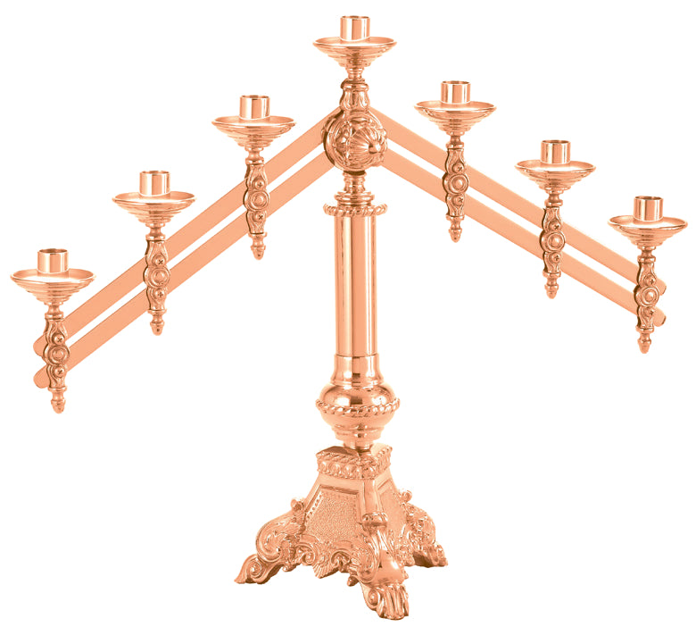 Altar Candelabra, 3, 5 or 7 Sconces, Bronze or Brass, Adjustable