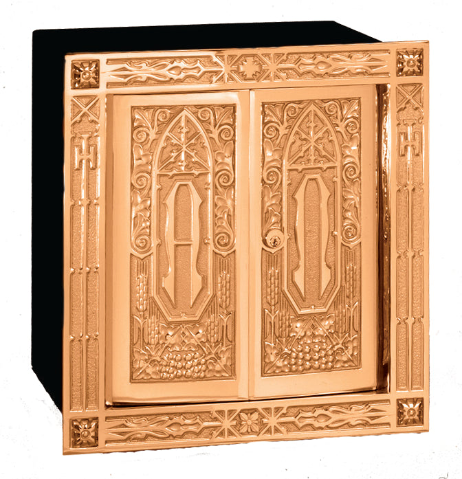 Wall Tabernacle, 16" x 18", Bronze & Steel, Alpha & Omega