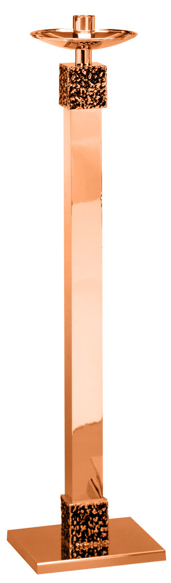 Paschal Candlestick, 48", Brass or Bronze, Square Column & Base, Modern