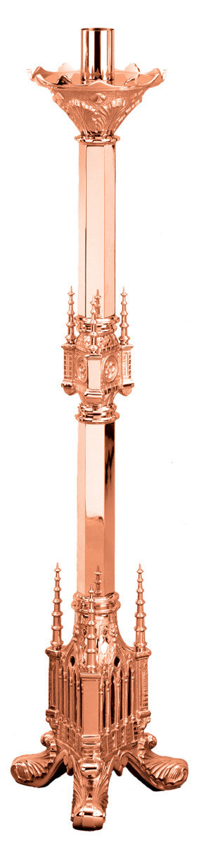 Paschal Candlestick, 2 Sizes, Brass or Bronze, Ornate Style