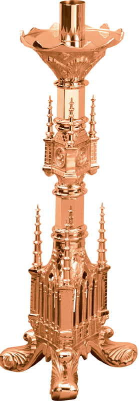 Processional Candlestick, 44", Bronze or Brass, Footed Base