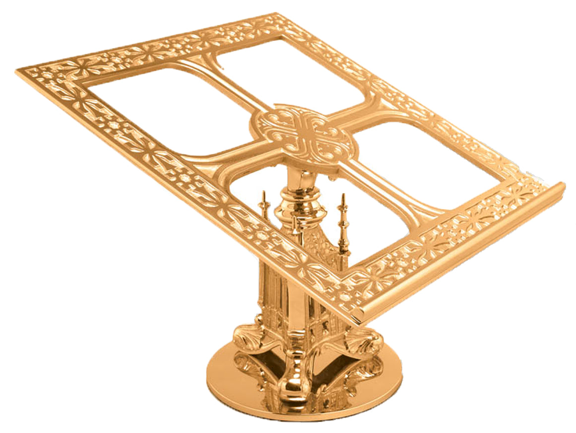 Missal Stand, 13x13, Brass or Bronze, Ornate