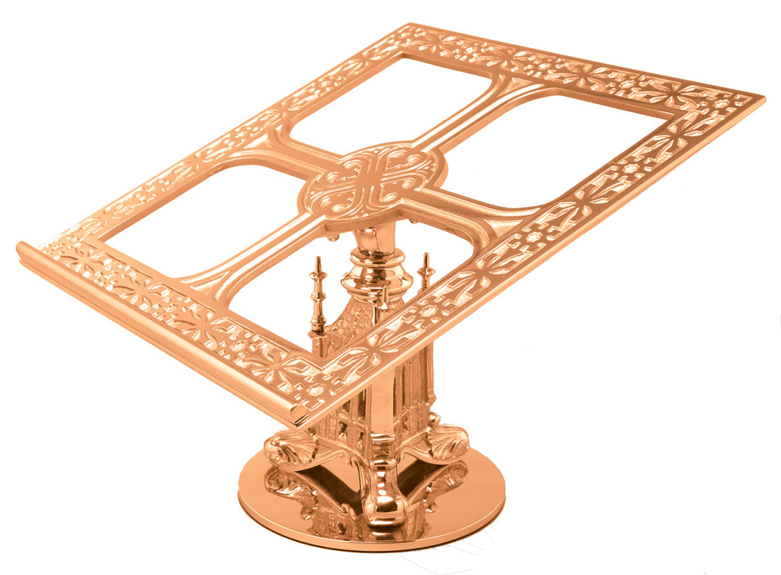 Missal Stand, 13x13, Brass or Bronze, Ornate
