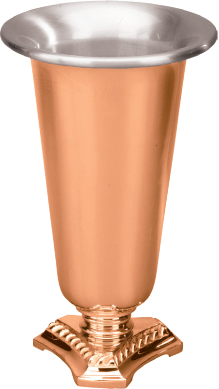 Altar Vase, 4 Sizes, Bronze or Brass, Triangular Base