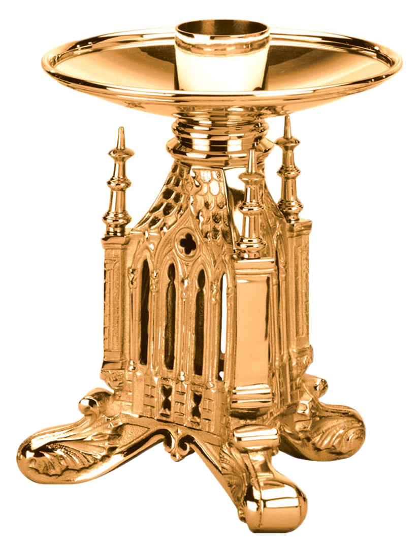 Altar Candlestick with Footed Base, 2 Sizes, Brass or Bronze