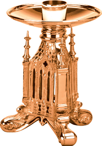 Altar Candlestick with Footed Base, 2 Sizes, Brass or Bronze