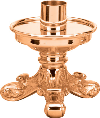 Altar Candlestick, 4-1/2", Brass or Bronze, Footed Base