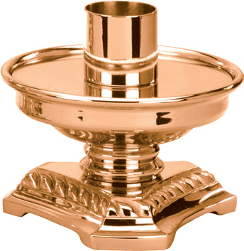 Altar Candlestick, 3", Brass or Bronze, Footed Base