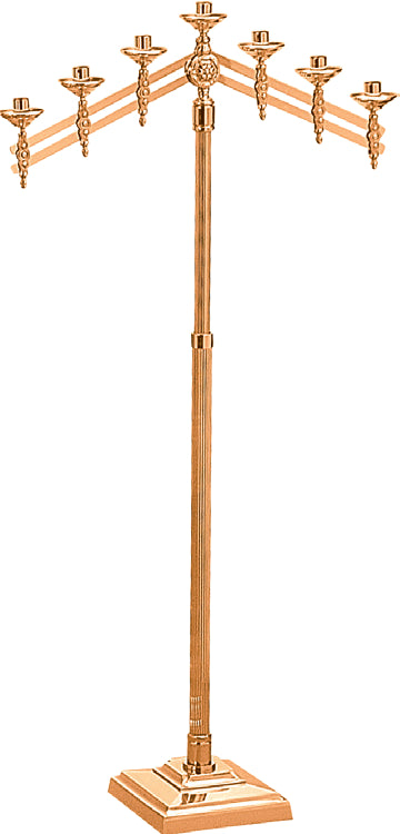 Floor Candelabra, 3, 5 or 7 Sconce, Bronze or Brass, Adjustable
