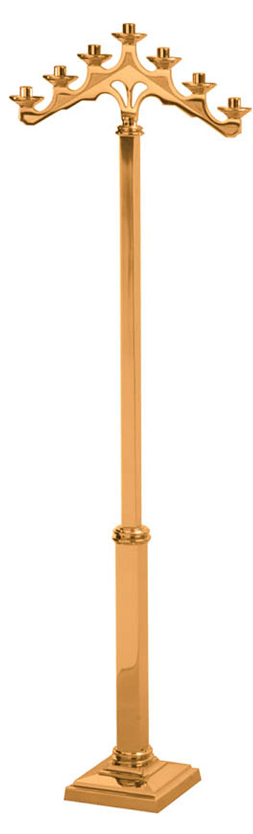 Floor Candelabra with Fixed Arms, Available in 3, 5 and 7 Lites, Brass or Bronze