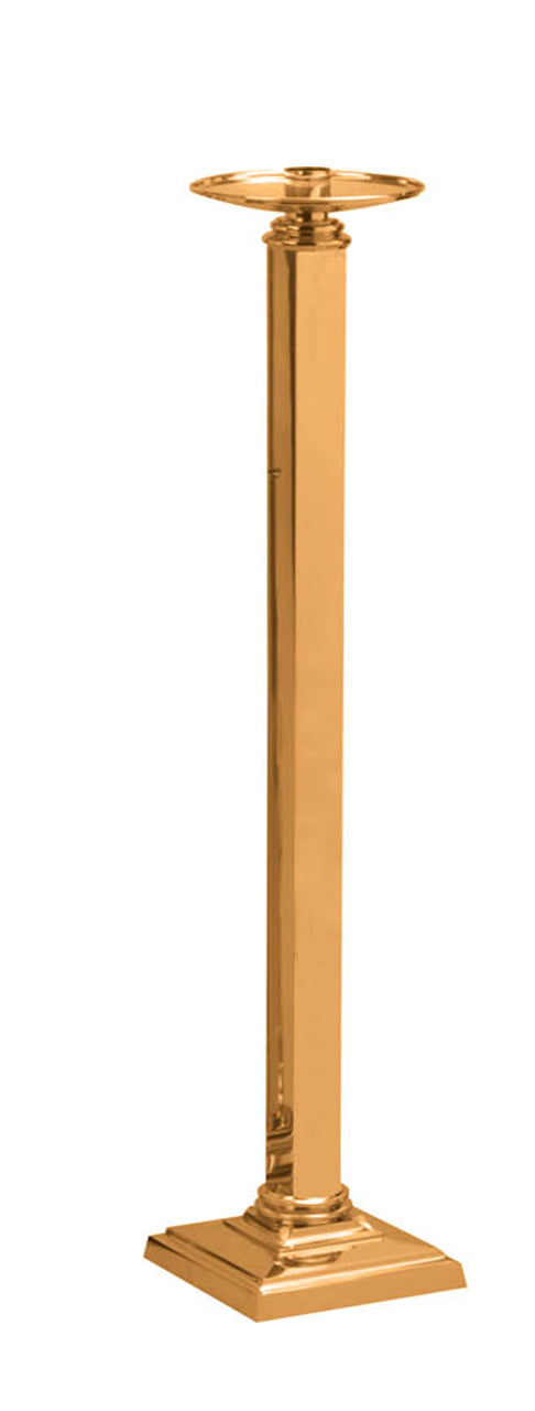 Floor Candlestick, 44", Brass or Bronze, Square Column & Base