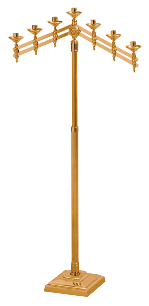Floor Candelabra, 3, 5 or 7 Sconce, Bronze or Brass, Adjustable