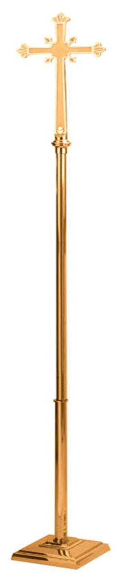 Processional Cross, 90", Bronze or Brass, Budded Cross