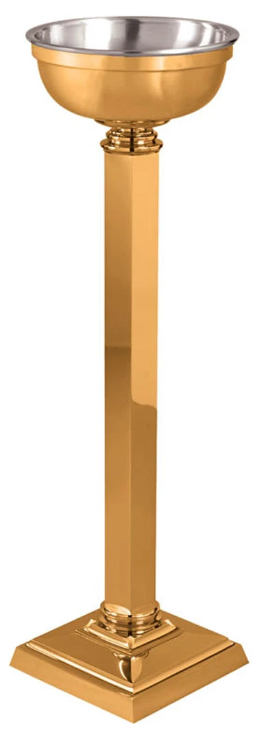 Standing Holy Water Font, Bronze or Brass, Square Base