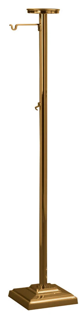 Thurible & Incense Boat Stand, Bronze or Brass, 1 Shelf, 2 Hooks, Square Base