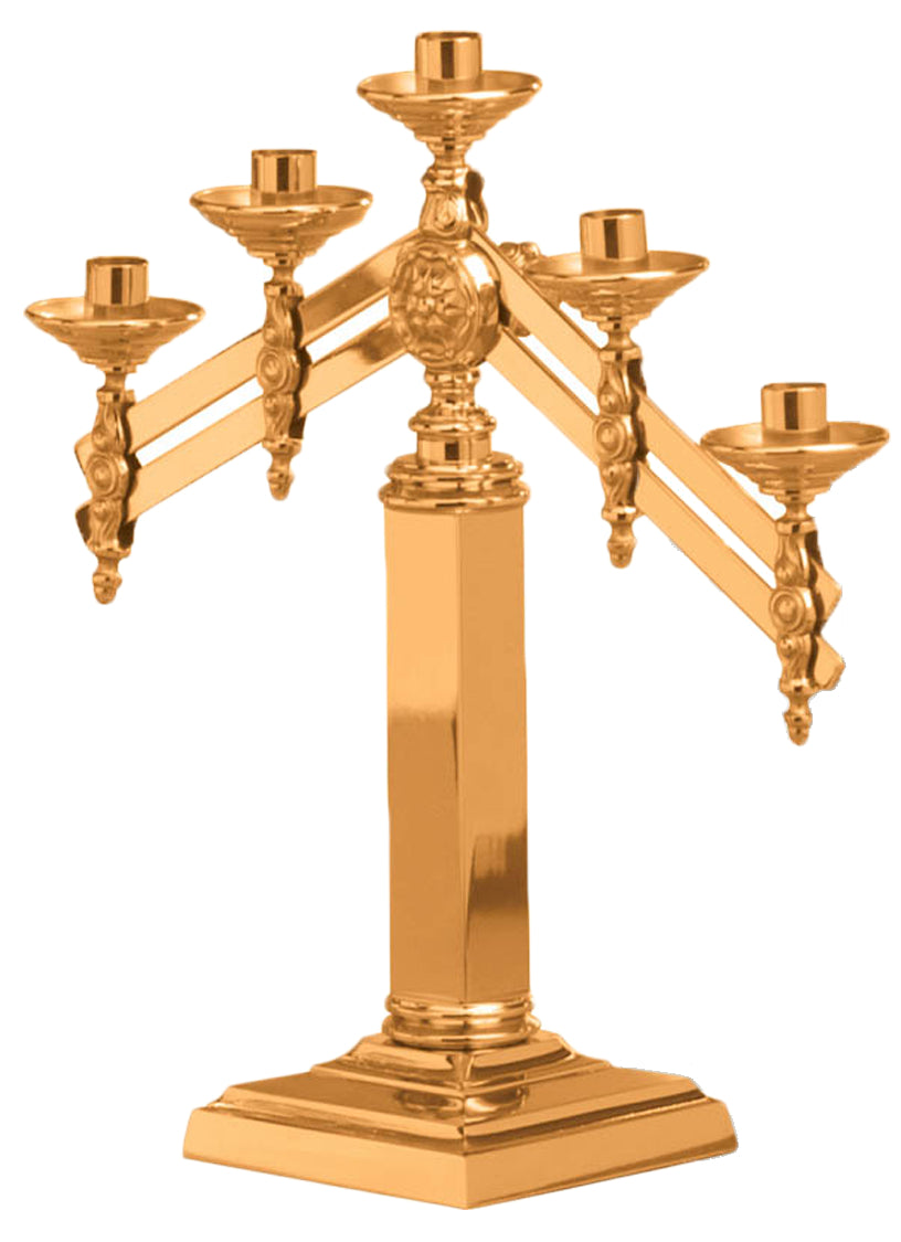 Altar Candelabra, 3, 5 or 7 Sconces, Bronze or Brass, Adjustable