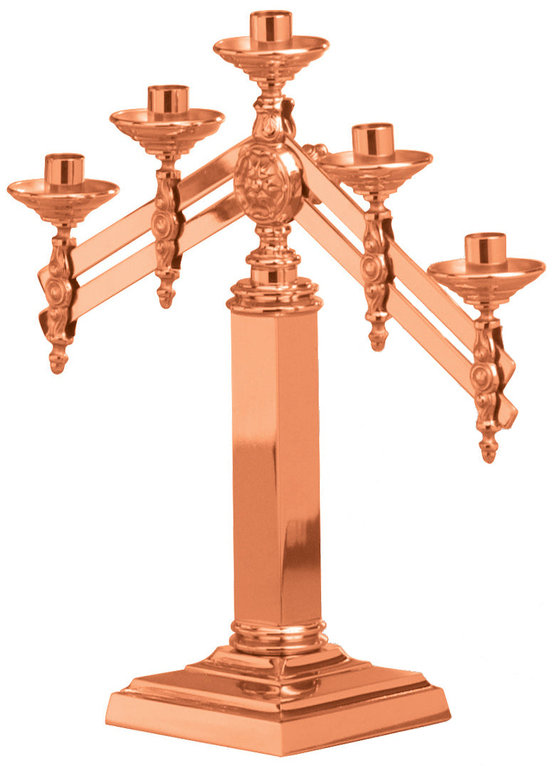 Altar Candelabra, 3, 5 or 7 Sconces, Bronze or Brass, Adjustable