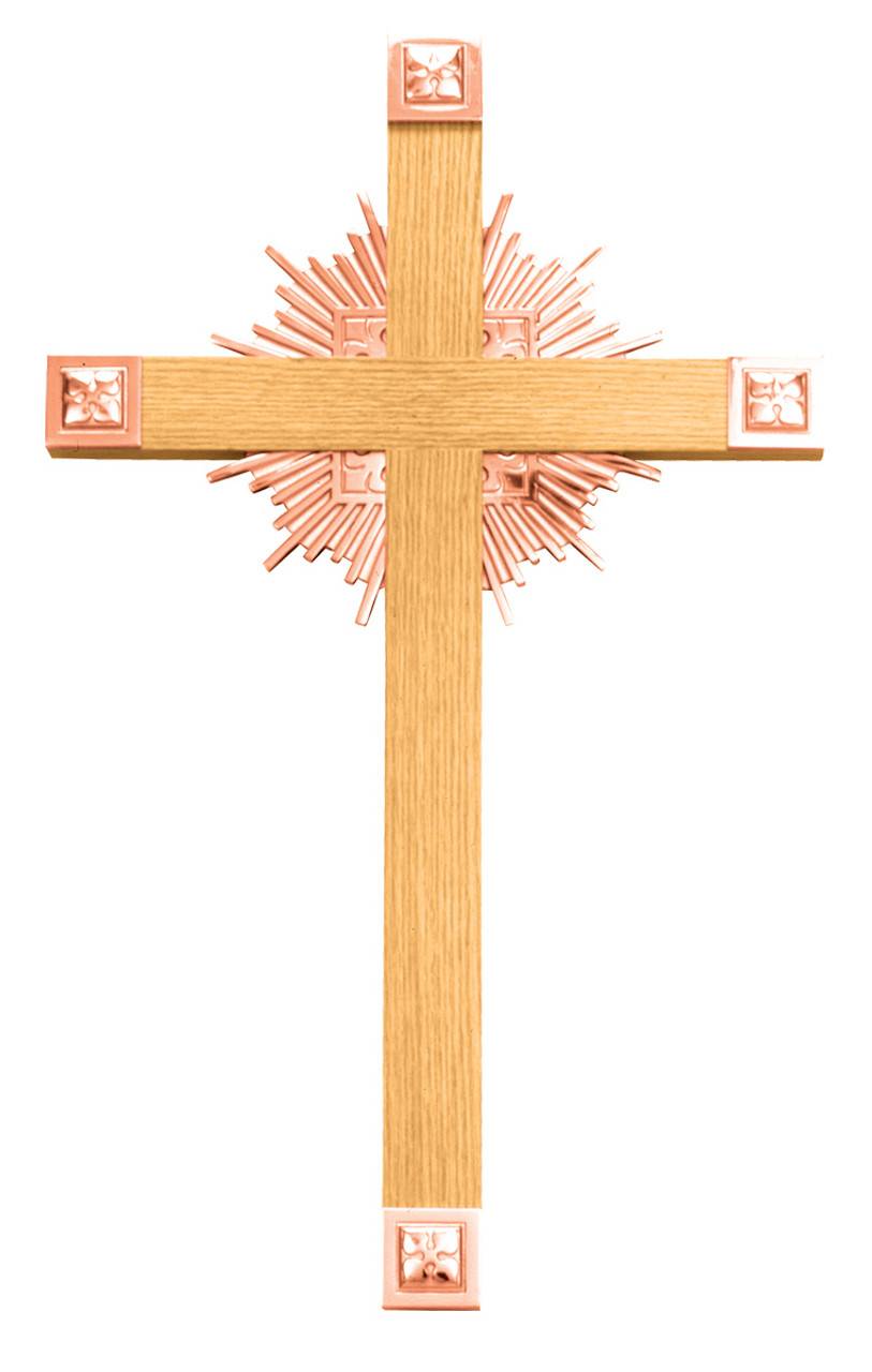 Cross | Wall | 7 Sizes | Bronze Or Brass Accent | Radiating Light Accent