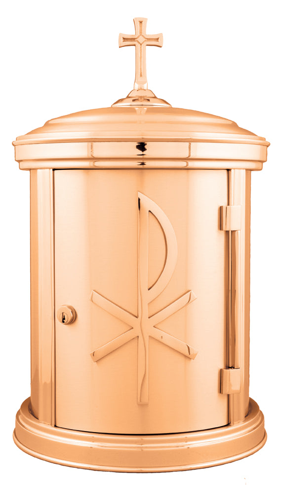 Tabernacle, 21" x 12", Bronze, Dome Style With Chi Rho
