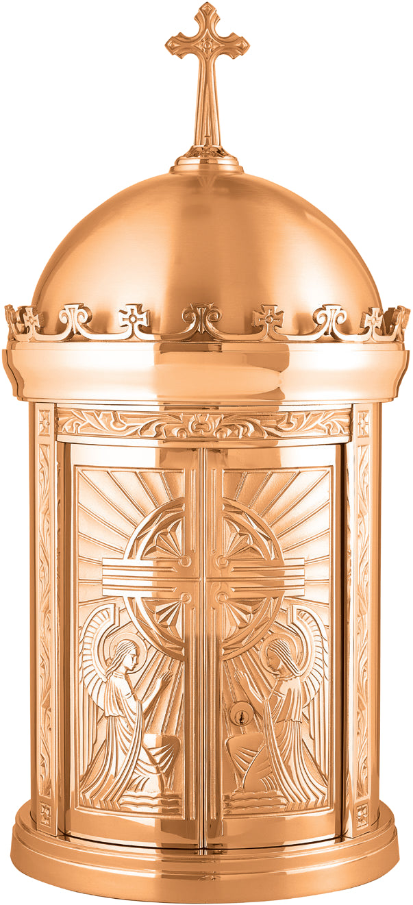 Tabernacle, 2 Sizes, Bronze, Dome Style, Cross & Angels