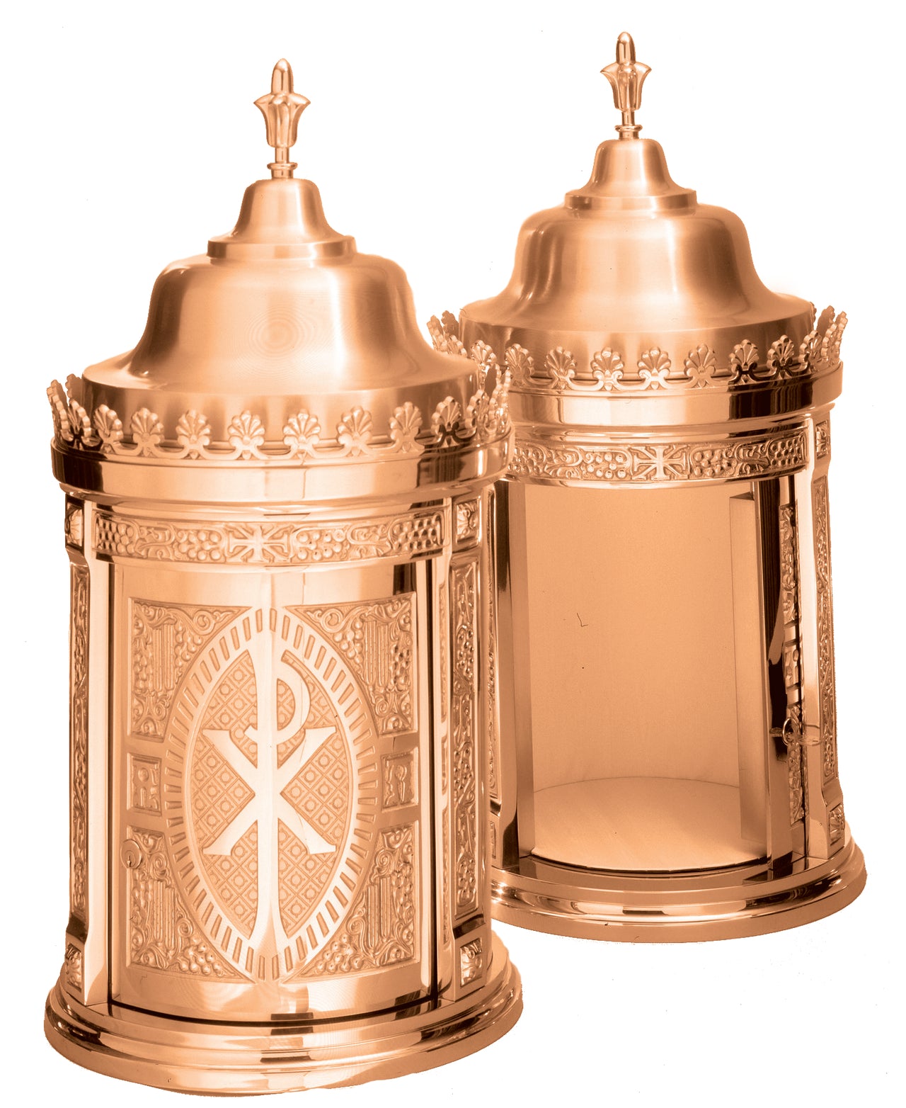 Tabernacle, 3 Sizes, Bronze, Dome, Chi Rho, Sliding Door