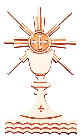 Blessed Sacrament Plaque, 5-1/2" x 10", Bronze, Host & Cup