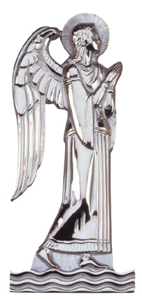 Standing Angel Wall Plaque, 5-1/2" x 12", Nickel Silver or Bronze