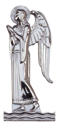 Standing Angel Wall Plaque, 5-1/2" x 12", Nickel Silver or Bronze