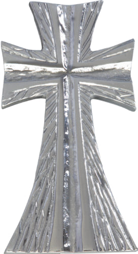 Flared Cross Plaque, 3" x 5-3/4", Aluminum or Bronze, Textured