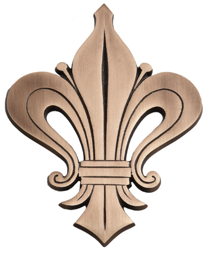 Fleur de Lis Wall Plaque, 6" x 8-1/2", Bronze, Statuary Finish