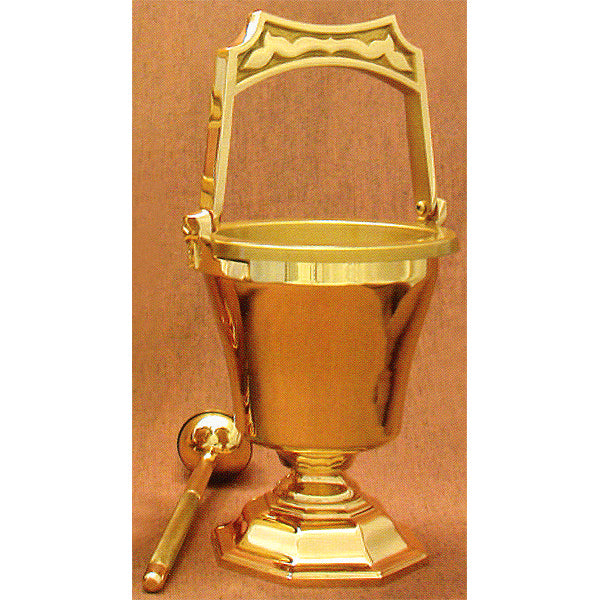 Bronze Holy Water Pot & Sprinkler: 3055 Style - 12.5" Ht