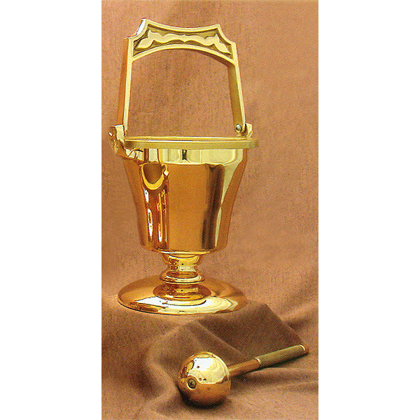 Bronze Holy Water Pot & Sprinkler: 3064 Style - 12" Ht