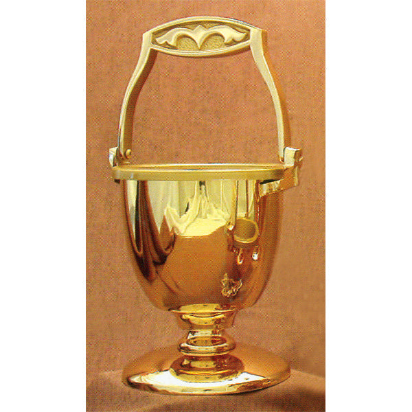 Bronze Holy Water Pot & Sprinkler: 3090 Style - 11 3/4" Ht