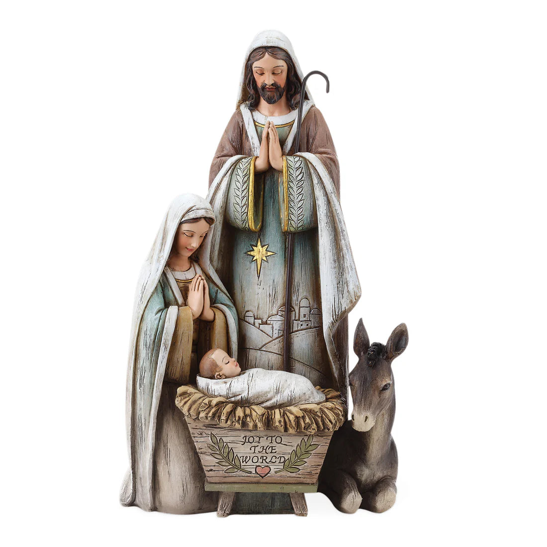 Holy Family with Donkey Woodgrain Look (10.5)