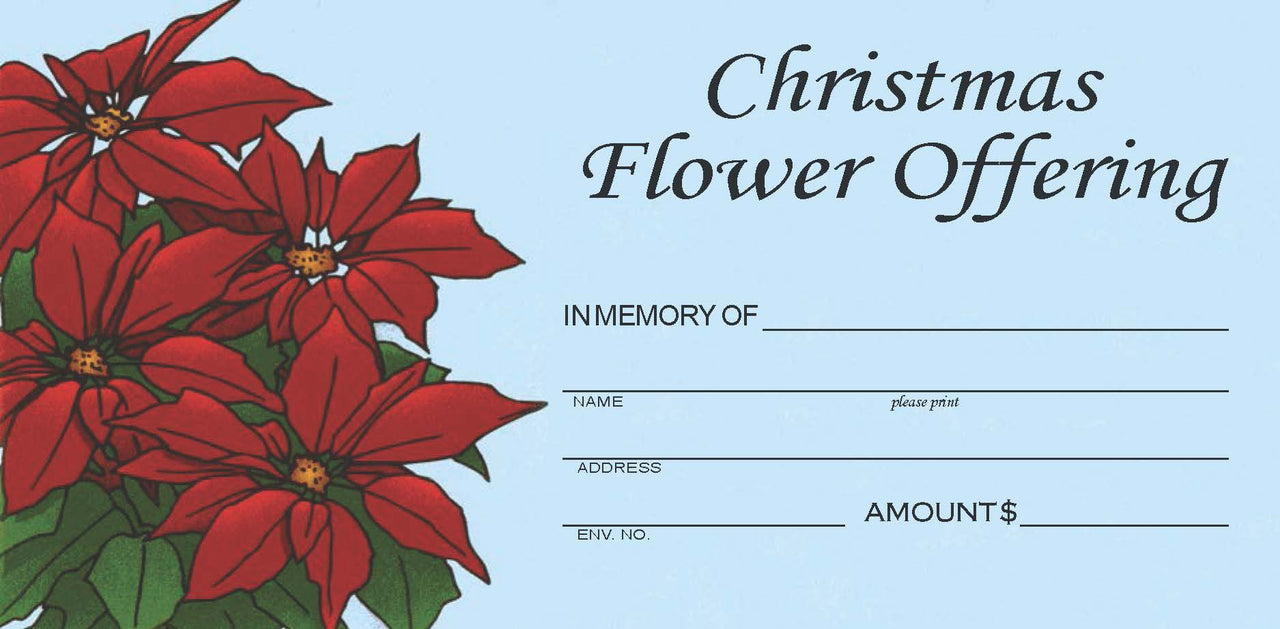 Christmas Flower Remembrance Envelopes (1000/box)